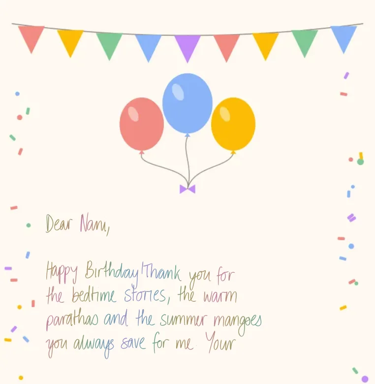 Cards handwritten by Deepscribble on Birthday Card · Balloons