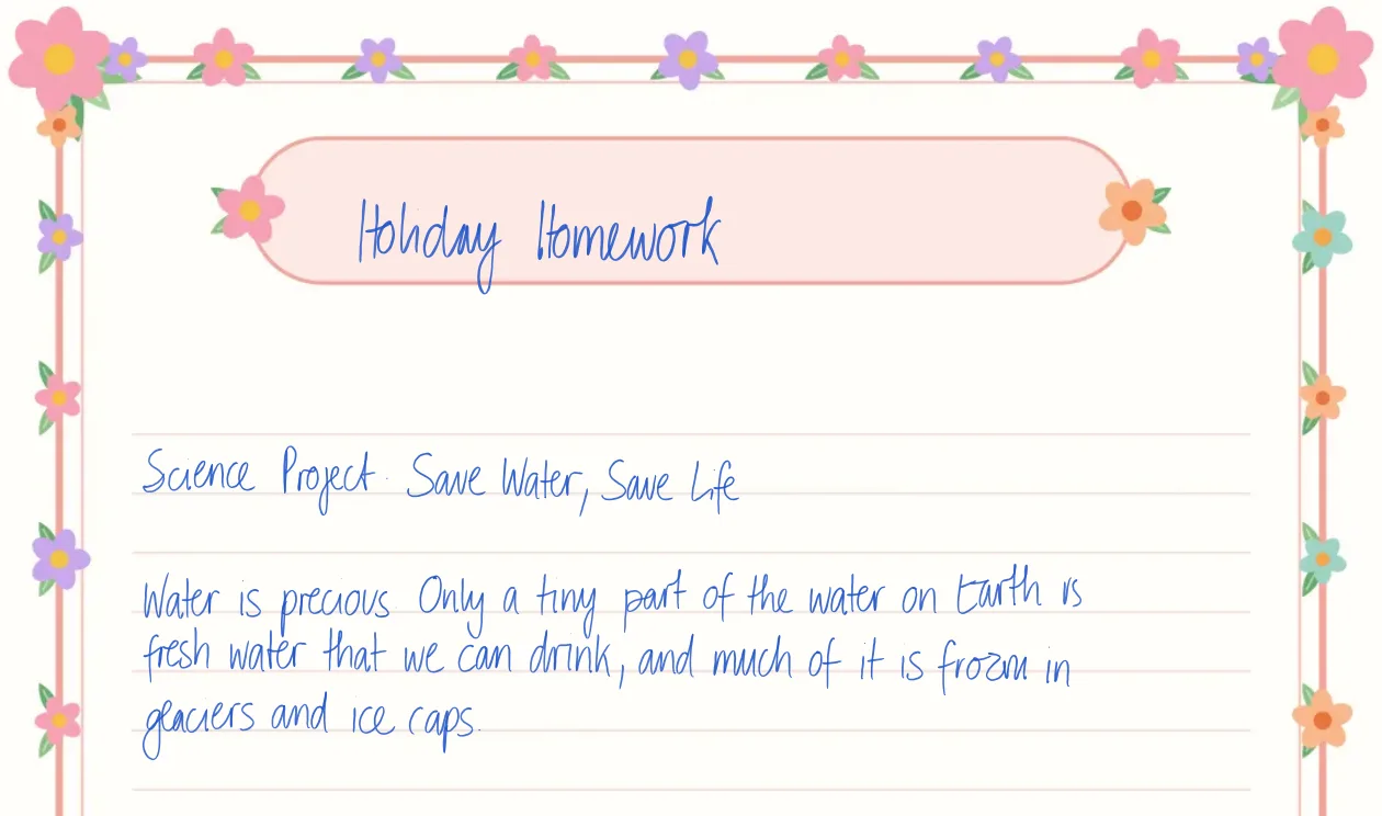 Designer sheet handwritten by Deepscribble on Designer Sheet · Floral Border