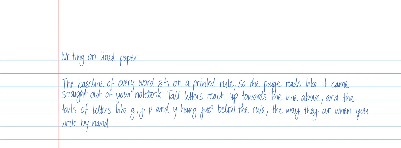 Lined paper handwritten by Deepscribble on College Ruled Filler Paper · Letter