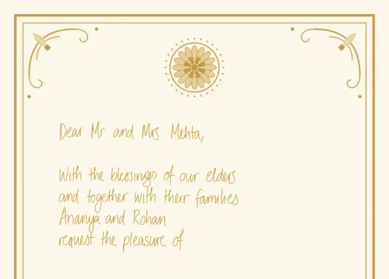 Wedding invites handwritten by Deepscribble on Wedding Invitation · Gold Frame